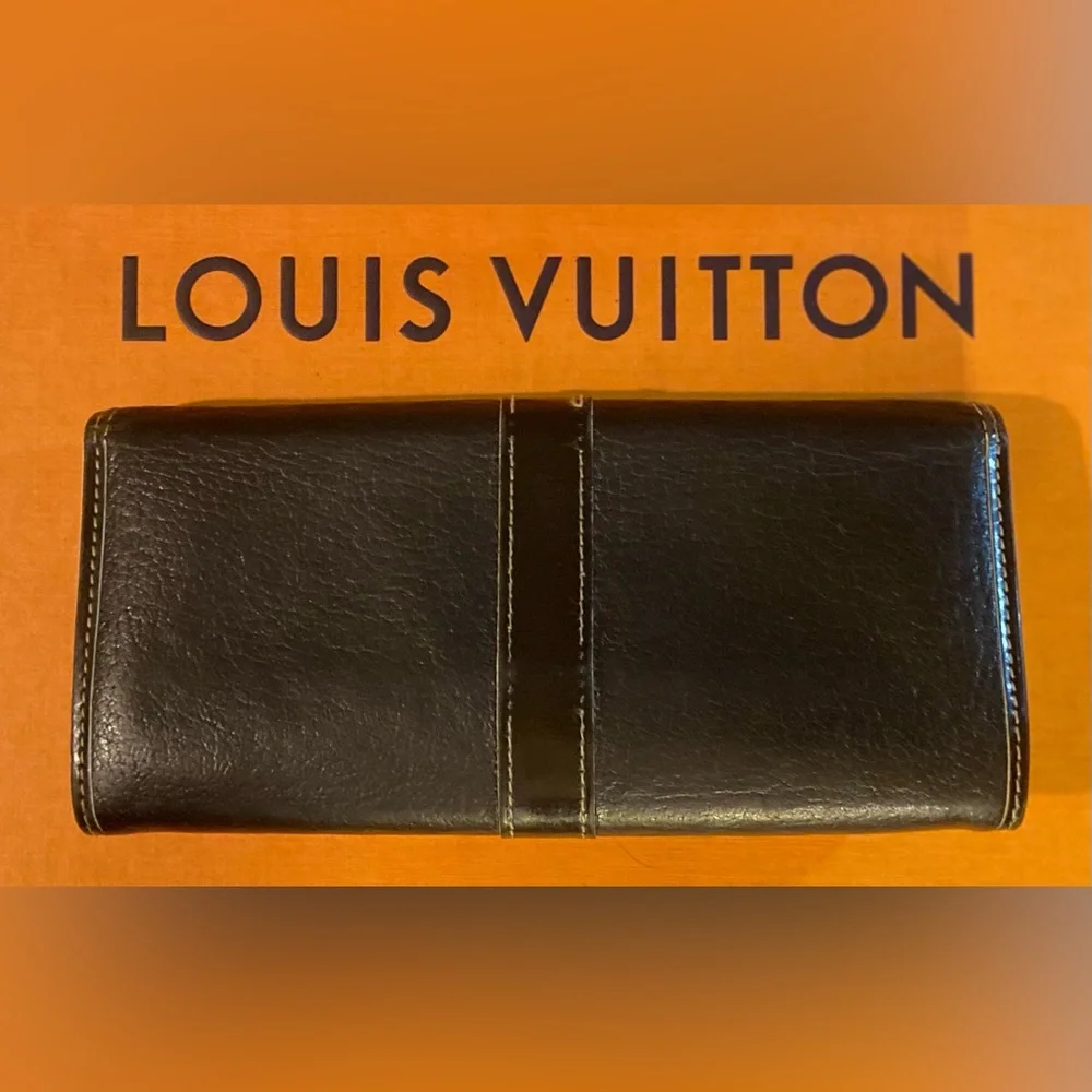 🔥FIRM PRICE ~ Louis Vuitton ~ Suhali Black Leather Long Wallet ~ COA ~ TH2088 - Picture 3 of 16